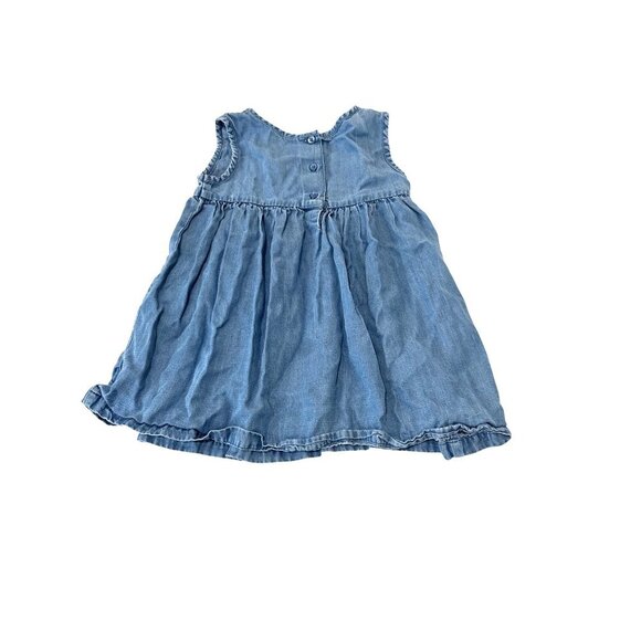 Cherokee‎ Girls Embroidered Blue Denim Sleeveless Dress Size 5T - Picture 2 of 4